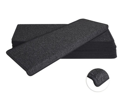Rambo trapmattenset, antraciet, rechthoekig, 28x65 cm, 15-delig