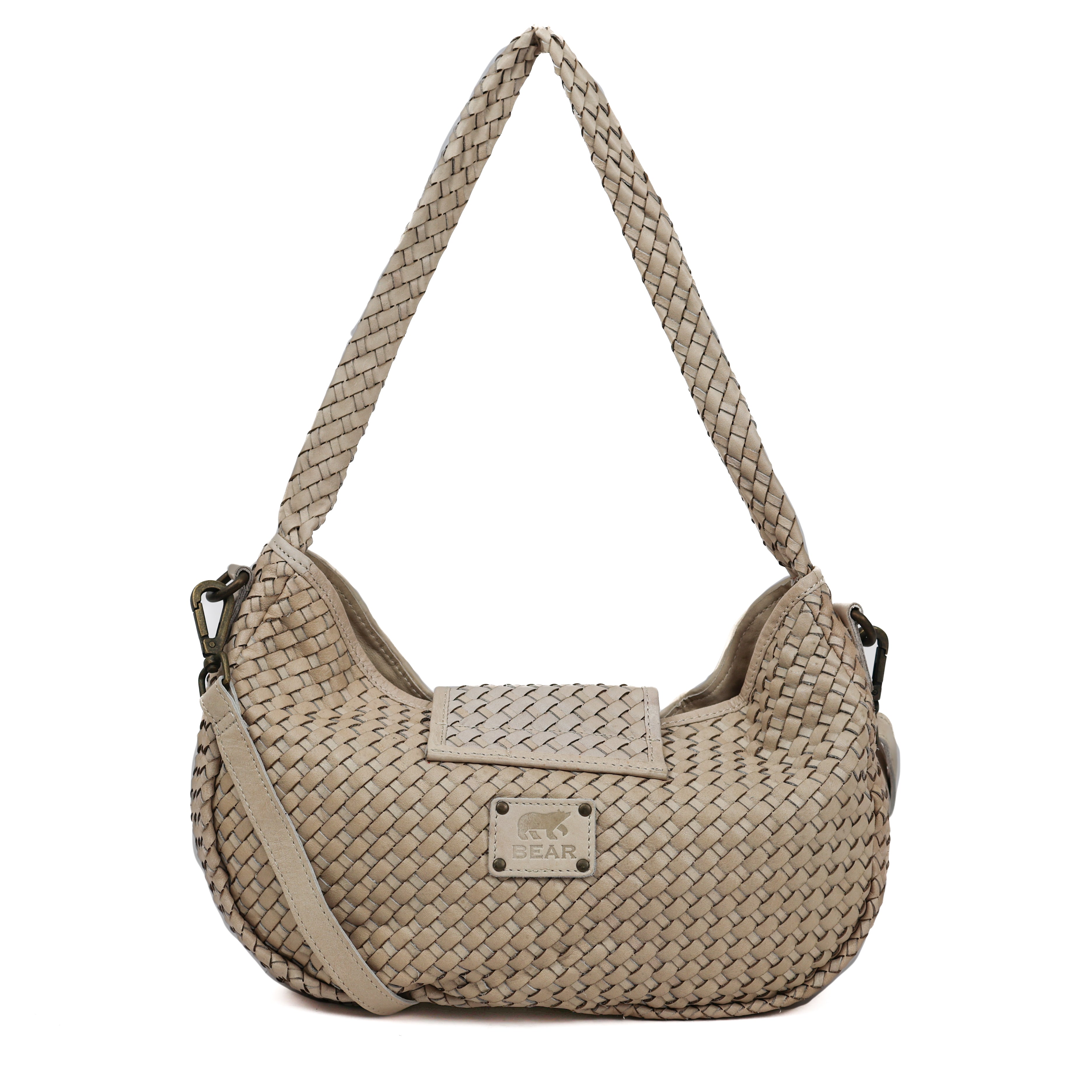 Gevlochten buideltasje 'Amelie' creme Creme