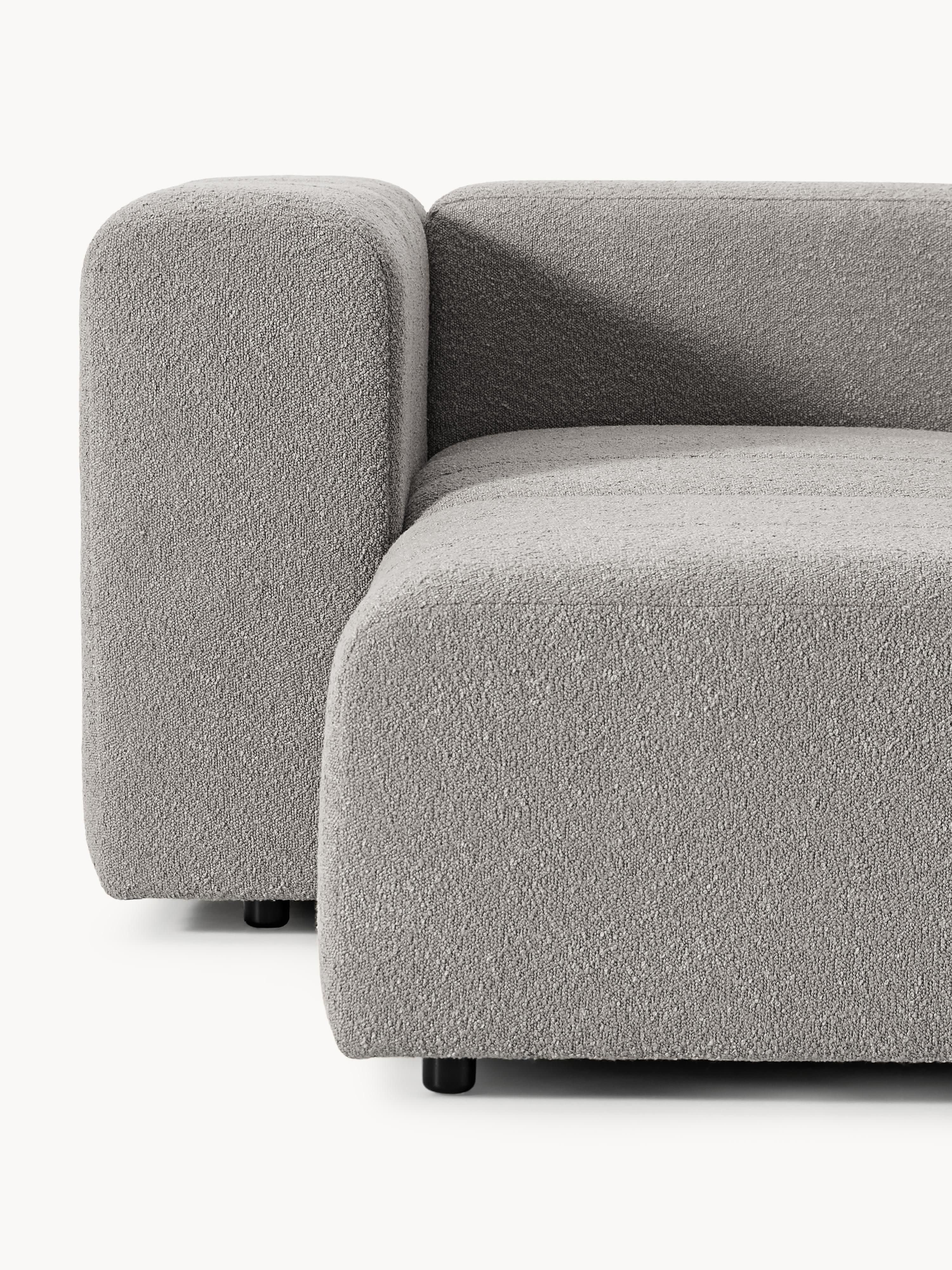 Modulaire bouclé bank Lena (4-zits) met poef (links/rechts)