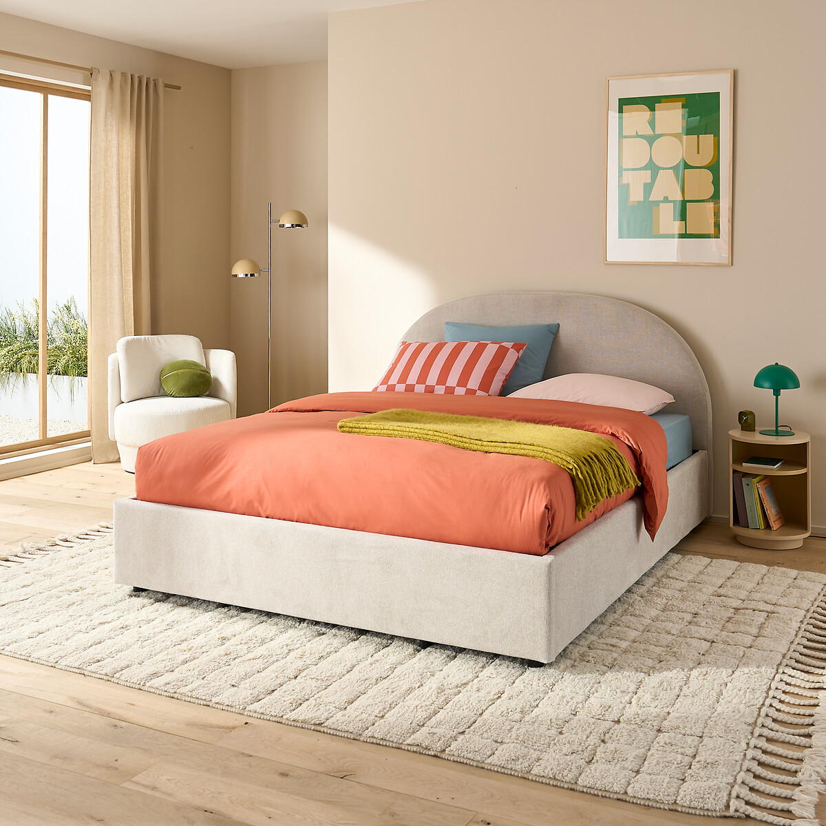 LA REDOUTE INTERIEURS<br>Cama baú com estrado de ripas rebatível, Papilla