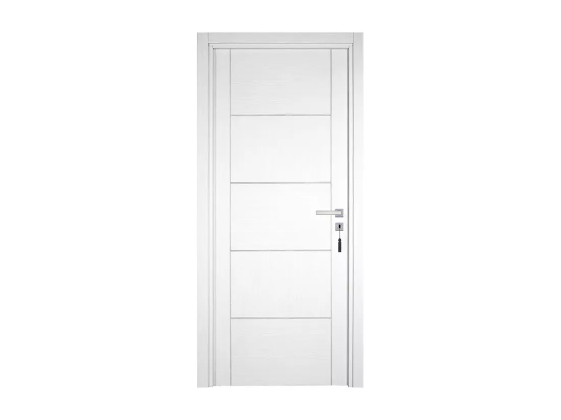 Bloc-porte pose fin de chantier collection Premium Casoar, H.204 x l.73 cm, aspect chêne blanc, réversible