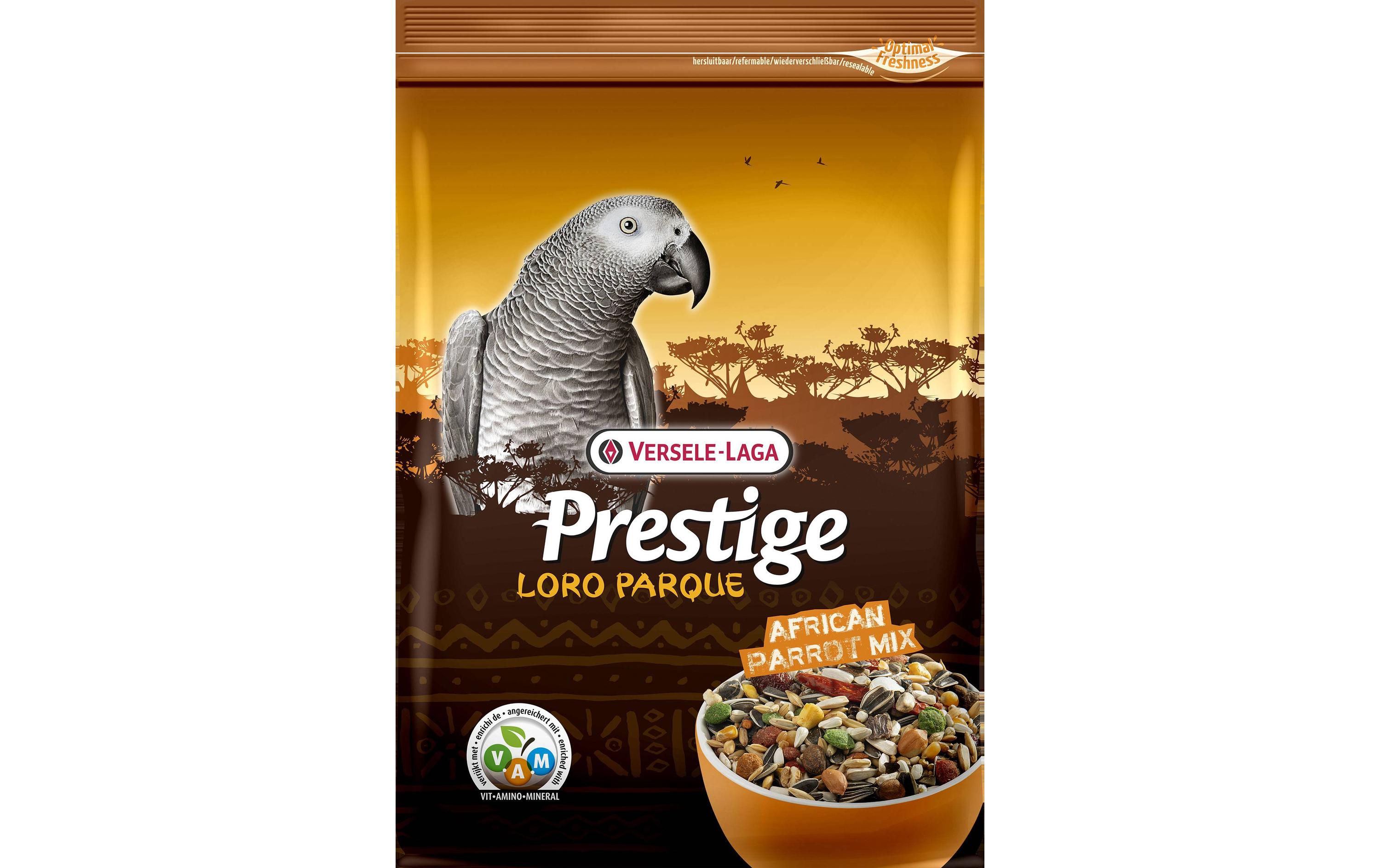 Ziervogelfutter Prestige Loro Parque Mix, 1 kgAngereicherte Samenmischung für Afrikanische Papageien