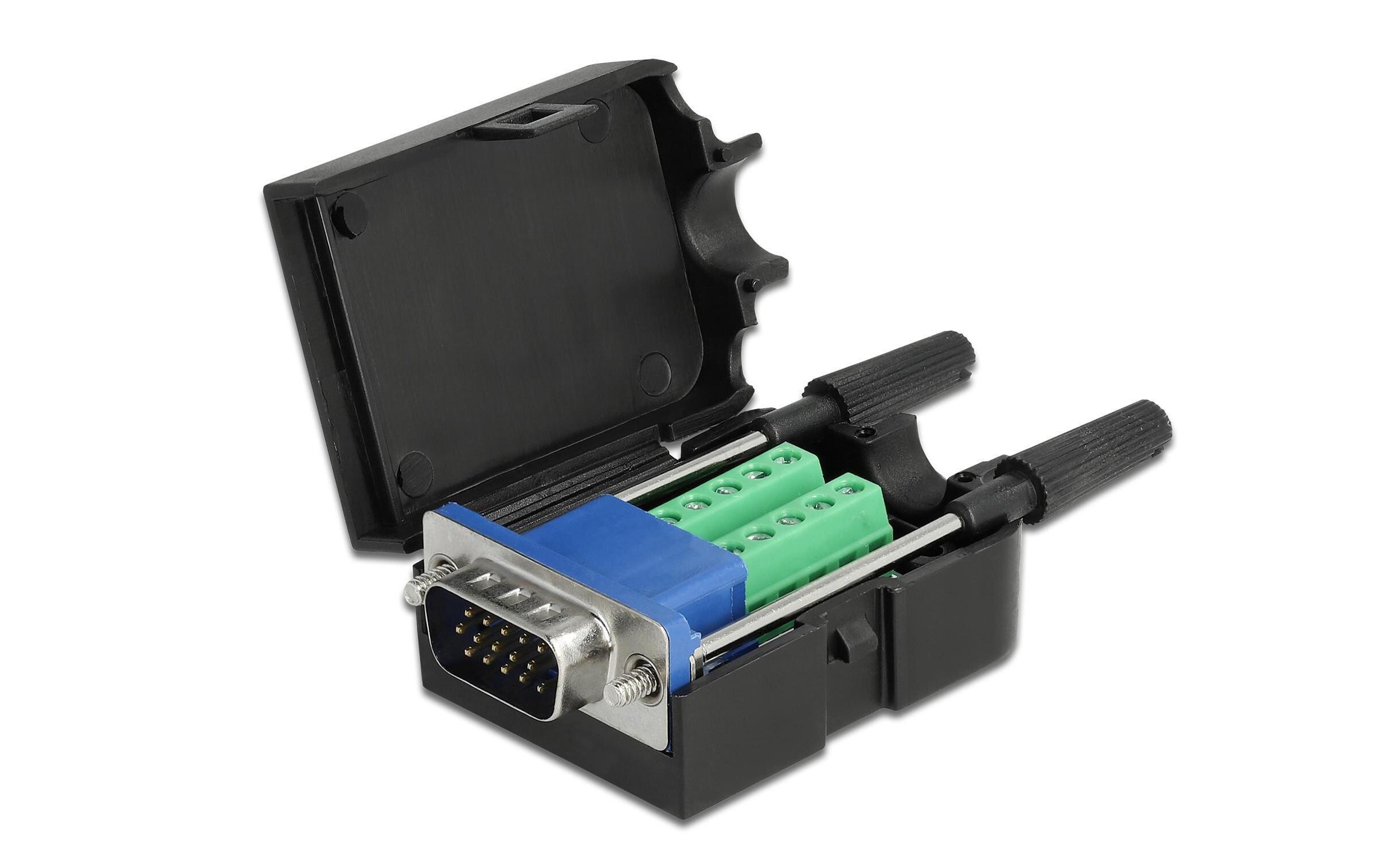 Adapter VGA 10Pin Terminalblock Stecker mit GehäuseTerminalblock Adapter