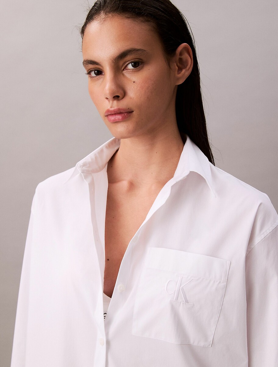 CALVIN KLEIN JEANS<br>Camisa de algodão popeline stretch