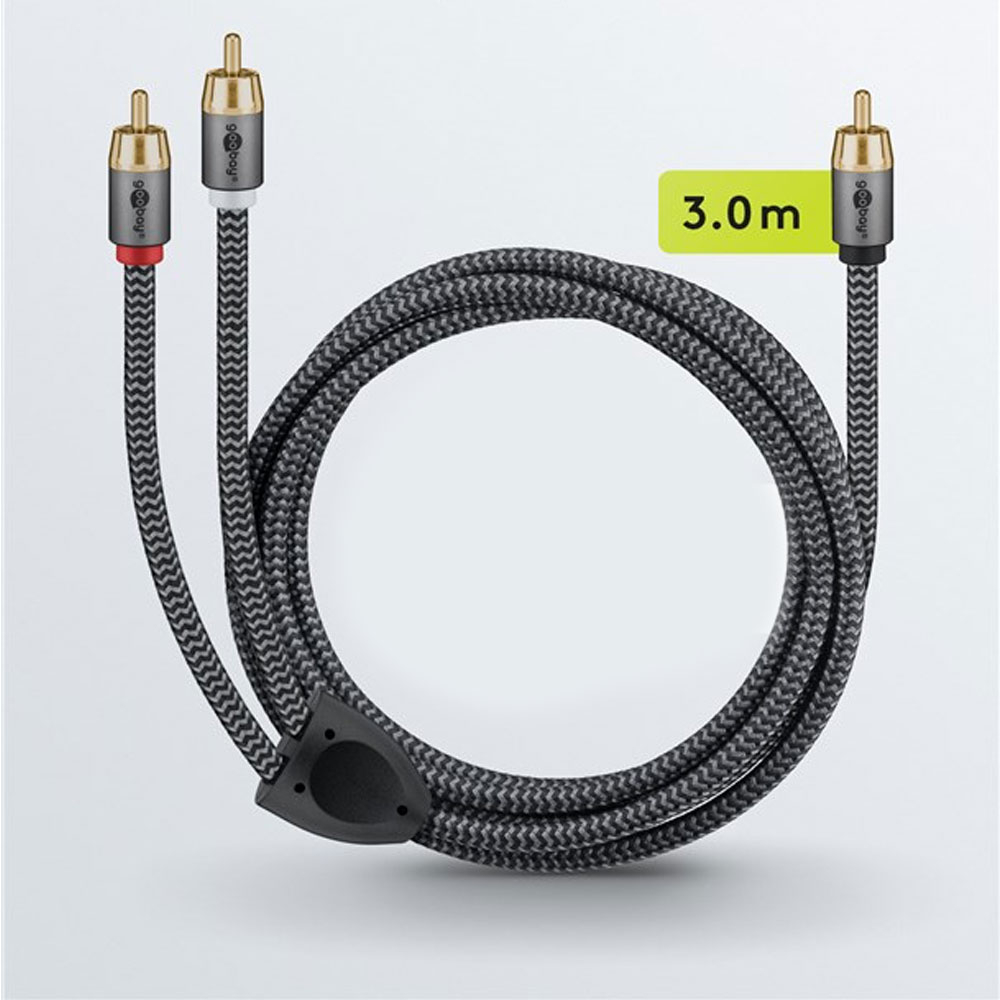 (3m) Cinch Y-Audiokabel (65301) - Sharkskin Grey