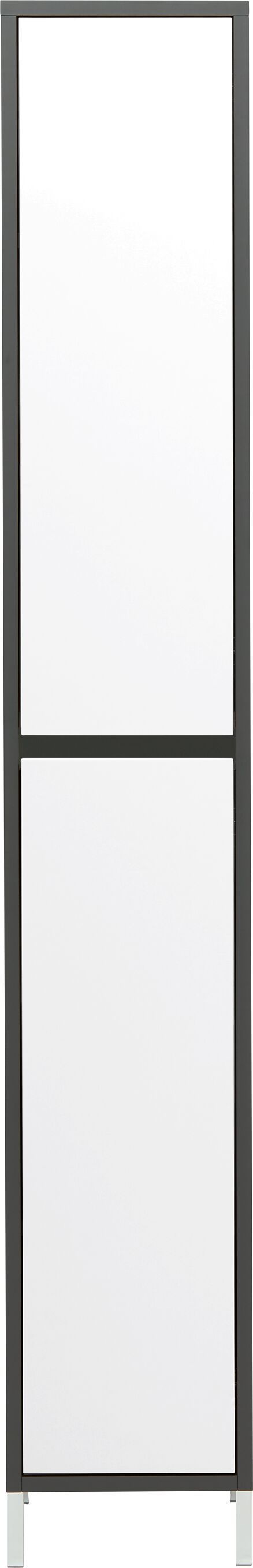 SIERRA Hochschrank - Anthrazit / Weiss / B: 30.0 cm x T: 35.0 cm x H: 190.0 cm