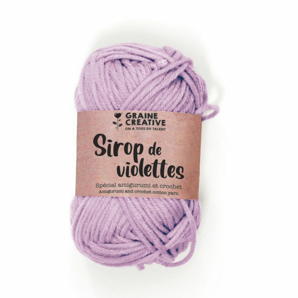 Fil de coton spécial crochet et amigurumi 55 m - mauve