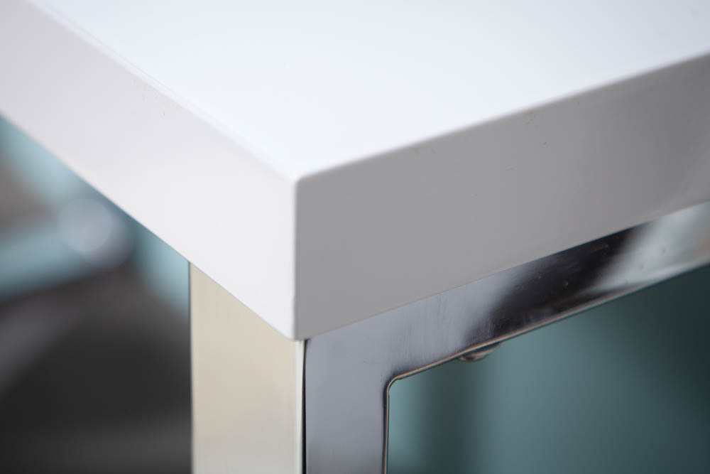 Moderner Schreibtisch WHITE DESK 140cm weiß Hochglanz Bürotisch