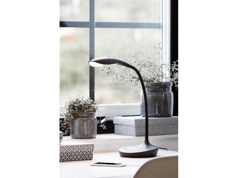 Markslöjd Schreibtischleuchte SWAN USB Schwarz Tischleuchte (Schwarz)