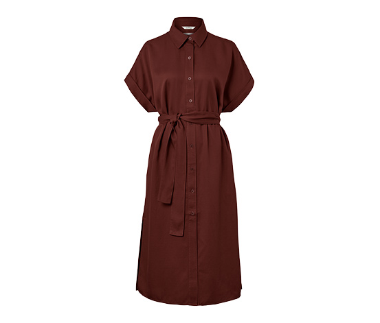 Hemdblusen-Kleid aus Leinenmix