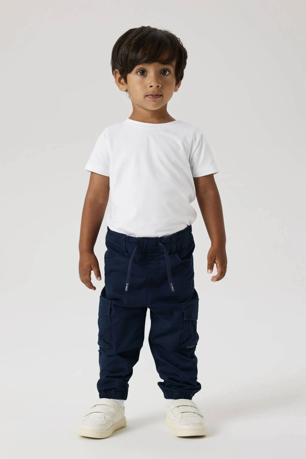 NAME IT regular fit cargo broek donkerblauw