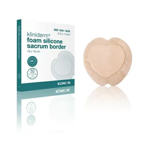 Kliniderm Foam Silikone Border Sacral 18x18 cm - 5 stk.