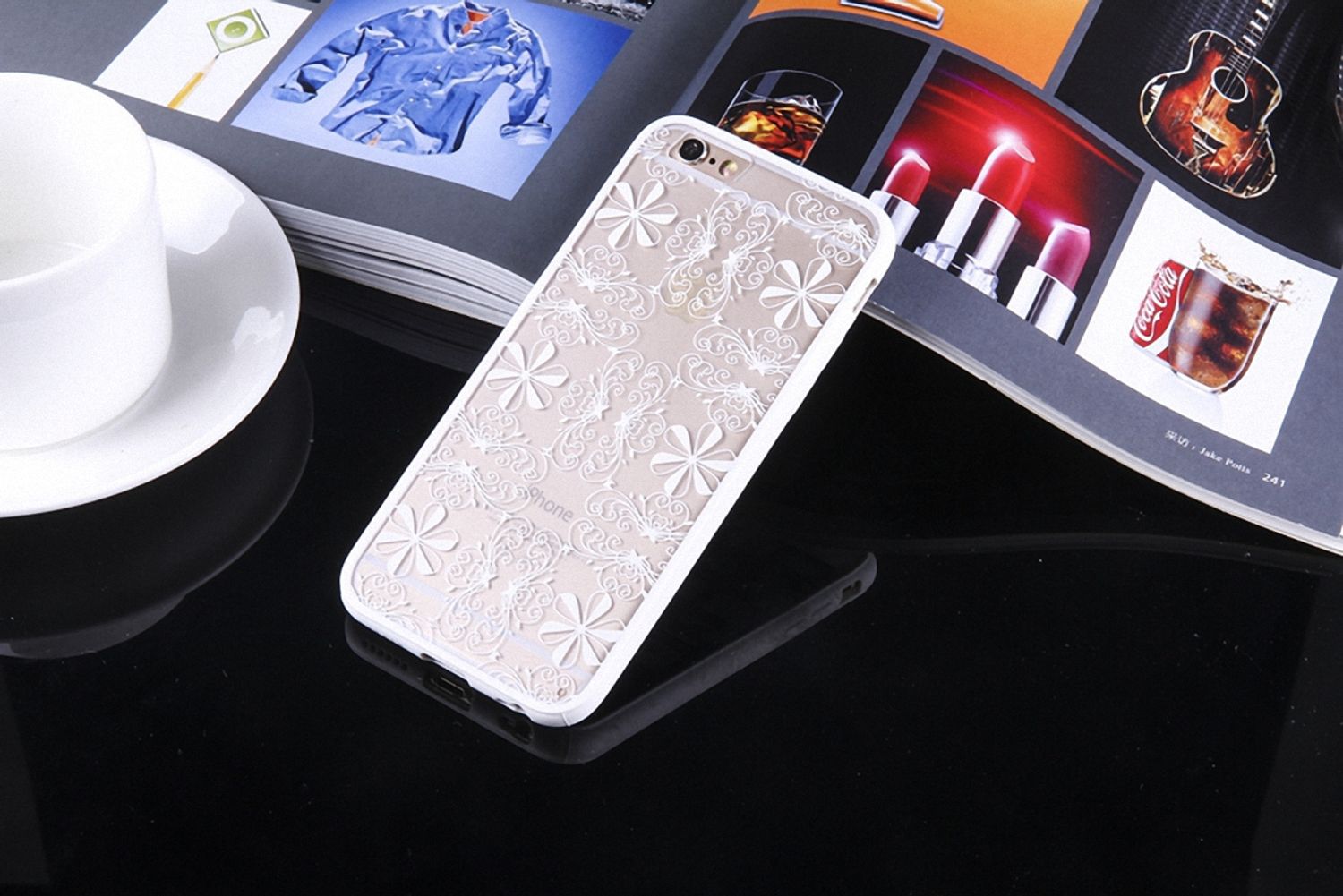 Apple iPhone 6 / 6s Handy Hülle Mandala Case Schutzhülle Motiv Ornamente Weiß