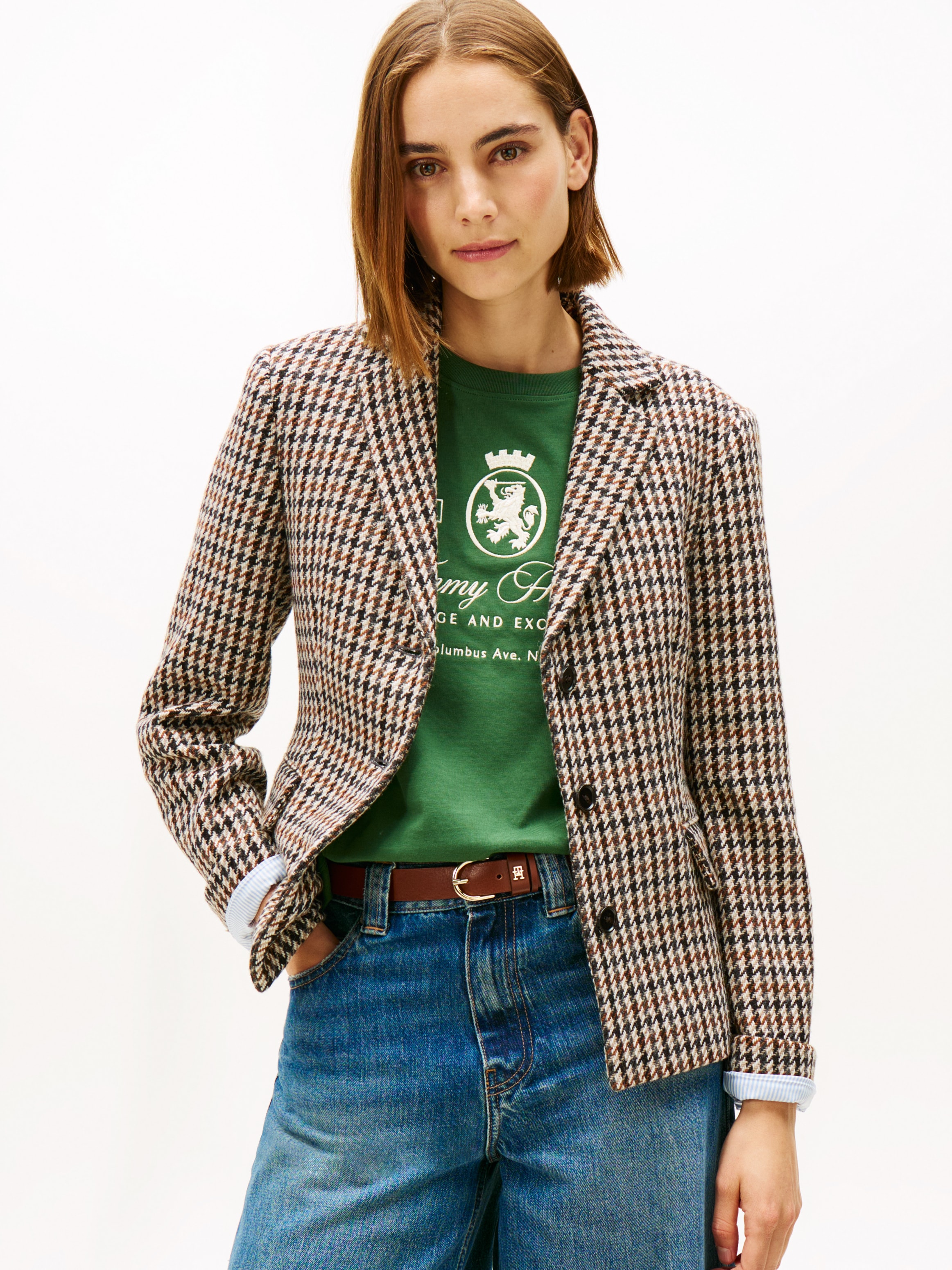 Tommy Hilfiger Kurzblazer »HERITAGE CHECK BLAZER«, aus reiner Wolle