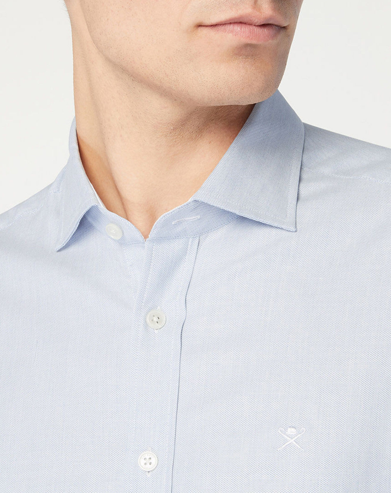 Hackett London Chemise Slim Fit Texturée bleu clair