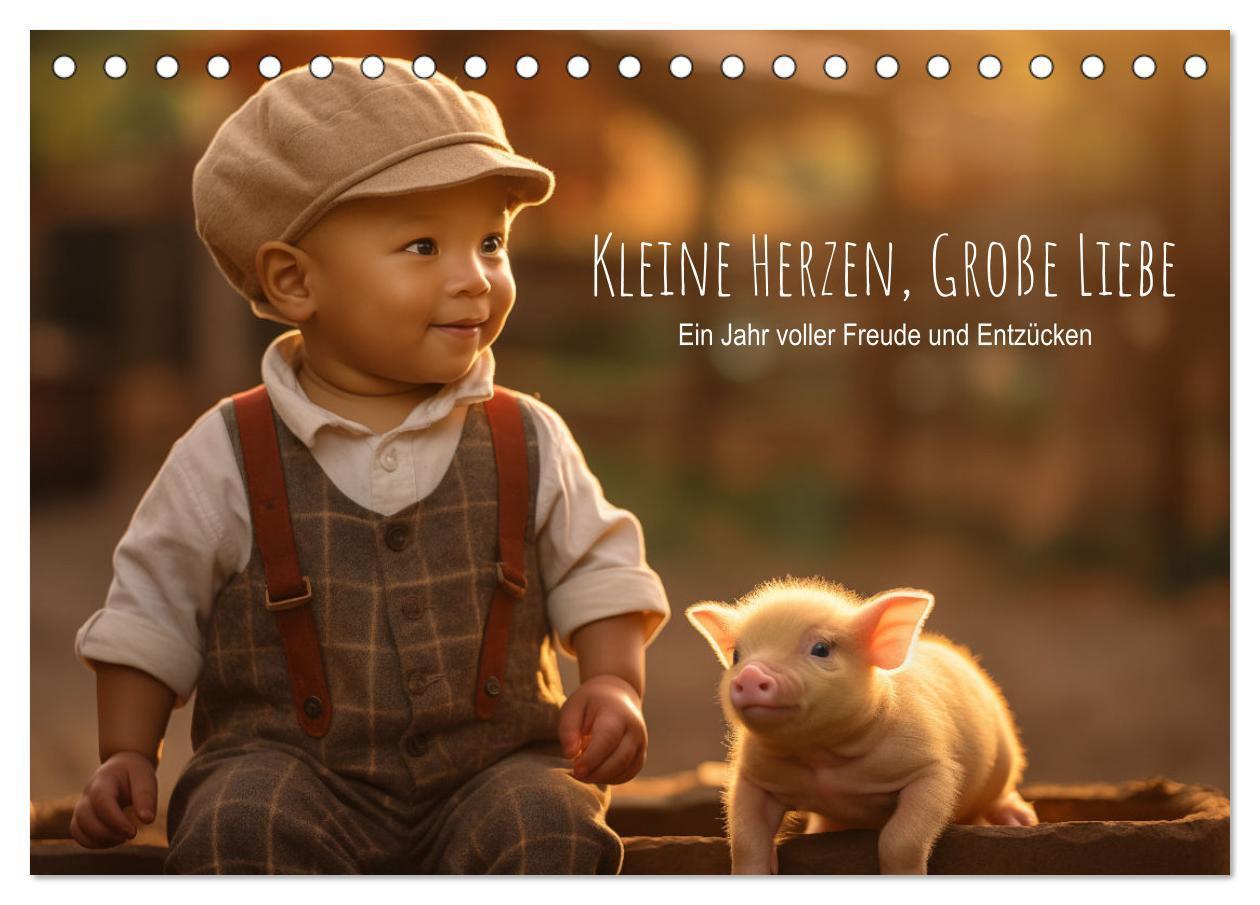 Kleine Herzen, Große Liebe: Ein Jahr voller Freude und Entzücken (Tischkalender 2025 DIN A5 quer), CALVENDO Monatskalender