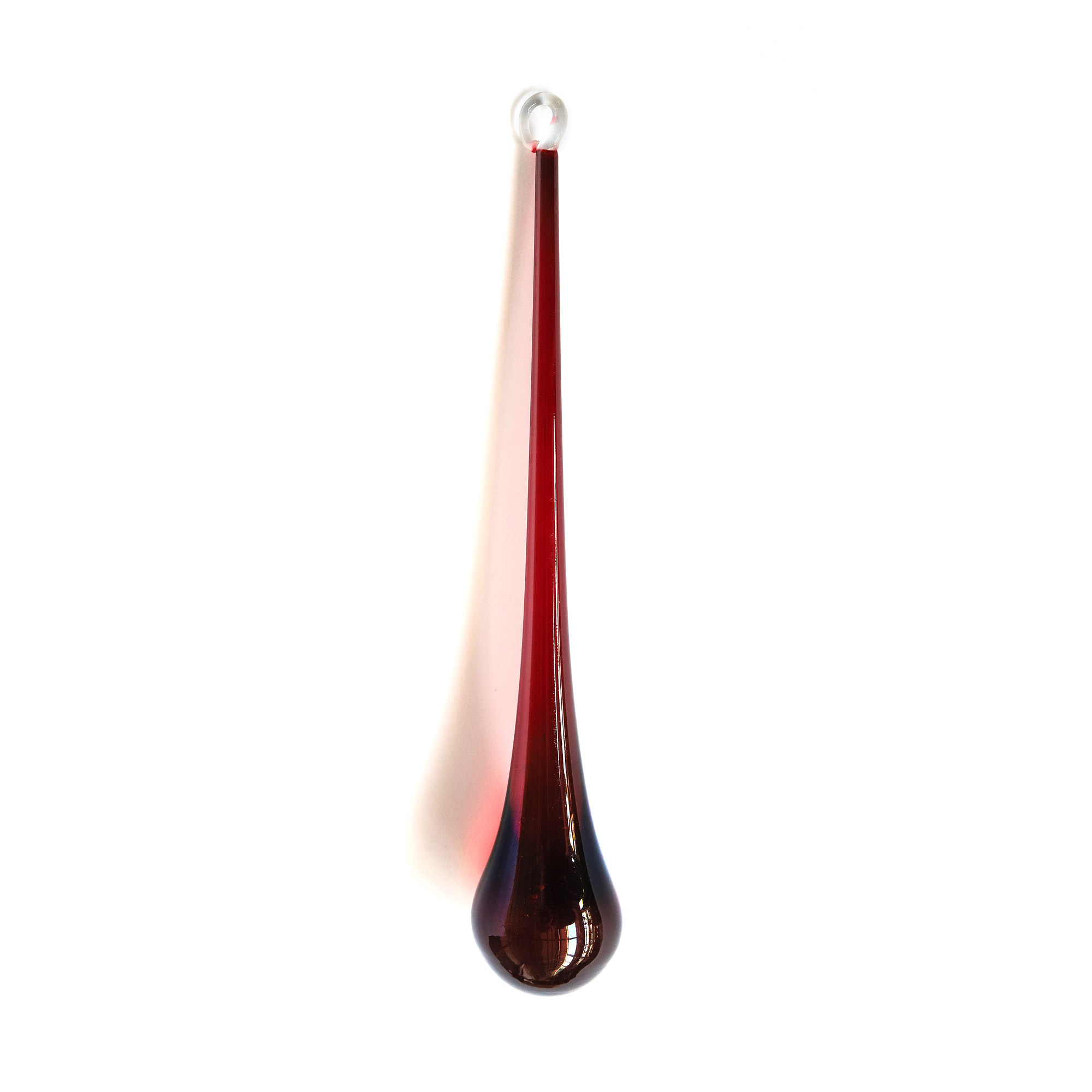 Glastropfen hängend, rot, H 25 cm, Ø 5 cm von fischer's lagerhaus