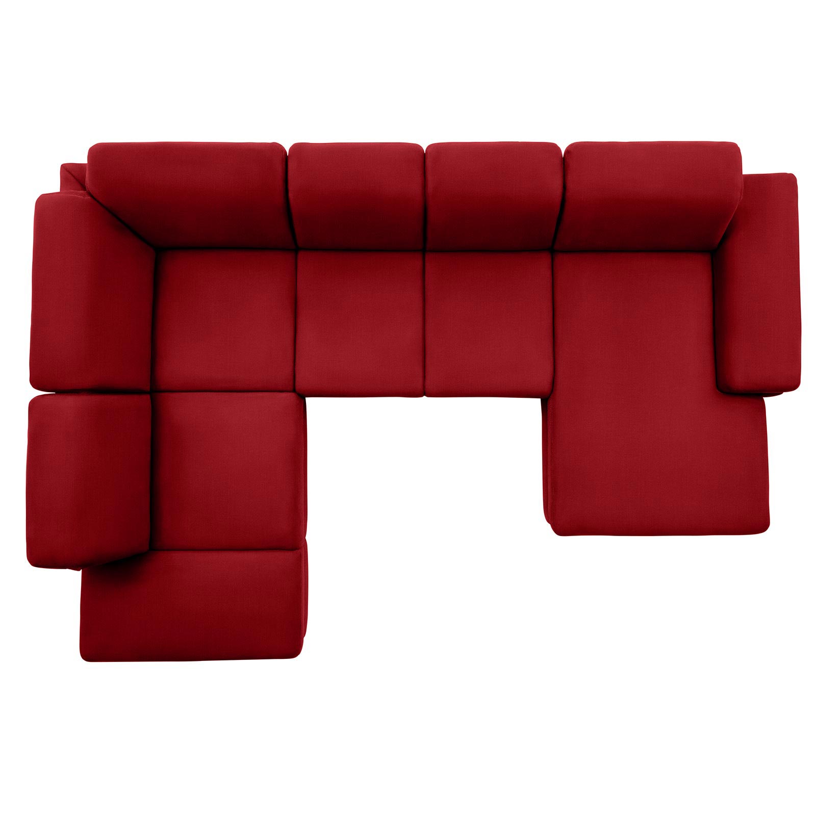 polsterpower Boxspring-Wohnlandschaft - Miro bordeaux - Basismodell - Recamiere rechts