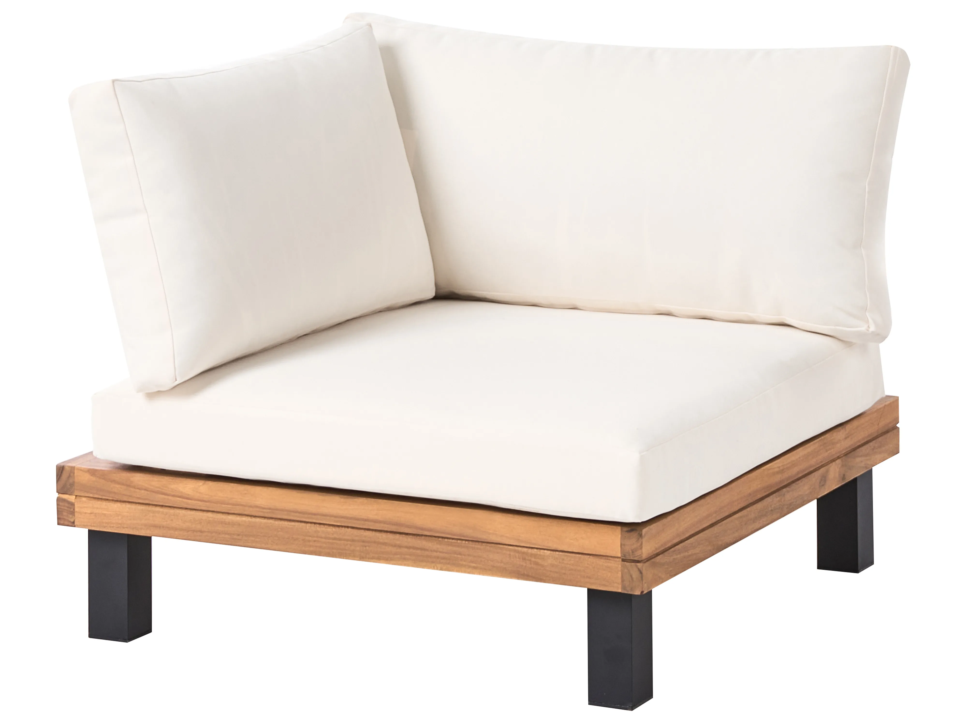 Tuin hoekloungeset met tafel 5-zits FRAZZANO Gecertificeerd acaciahout Gebroken wit