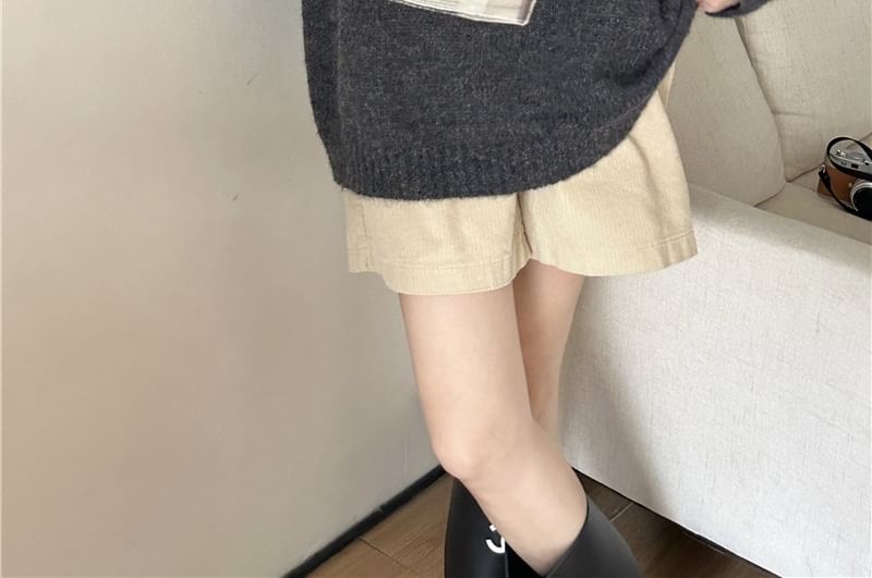 Beaustreet - Ronde hals effen oversized gebreide trui
