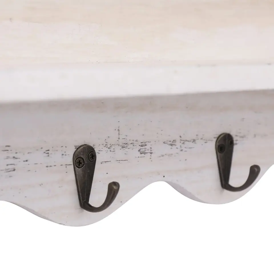 vidaXL - Kapstok - Wit - Hout - 50 x 10 x 30 cm