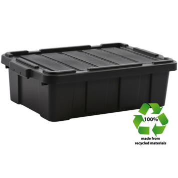 Iris Powerbox Robuust Opbergbox - 25L - 100% Recycled Kunststof - Zwart - Set van 3