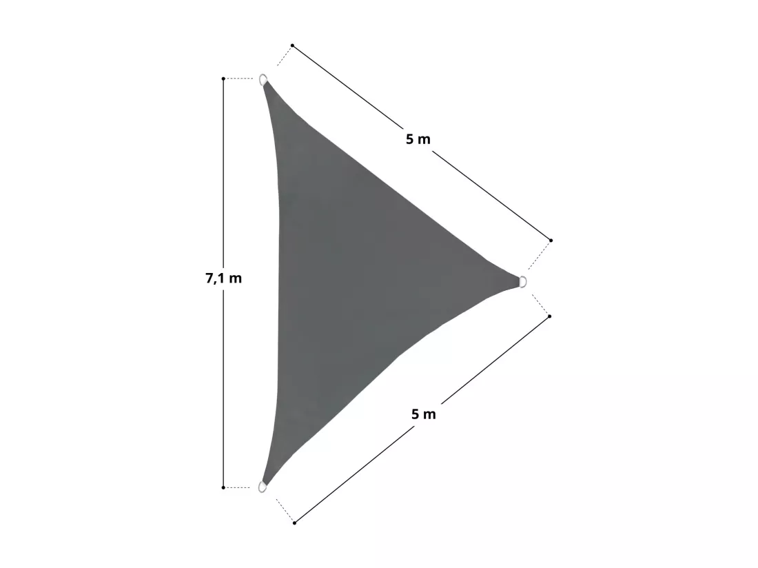 Voile d'ombrage triangulaire étanche 160g/m² UV50+ protection solaire