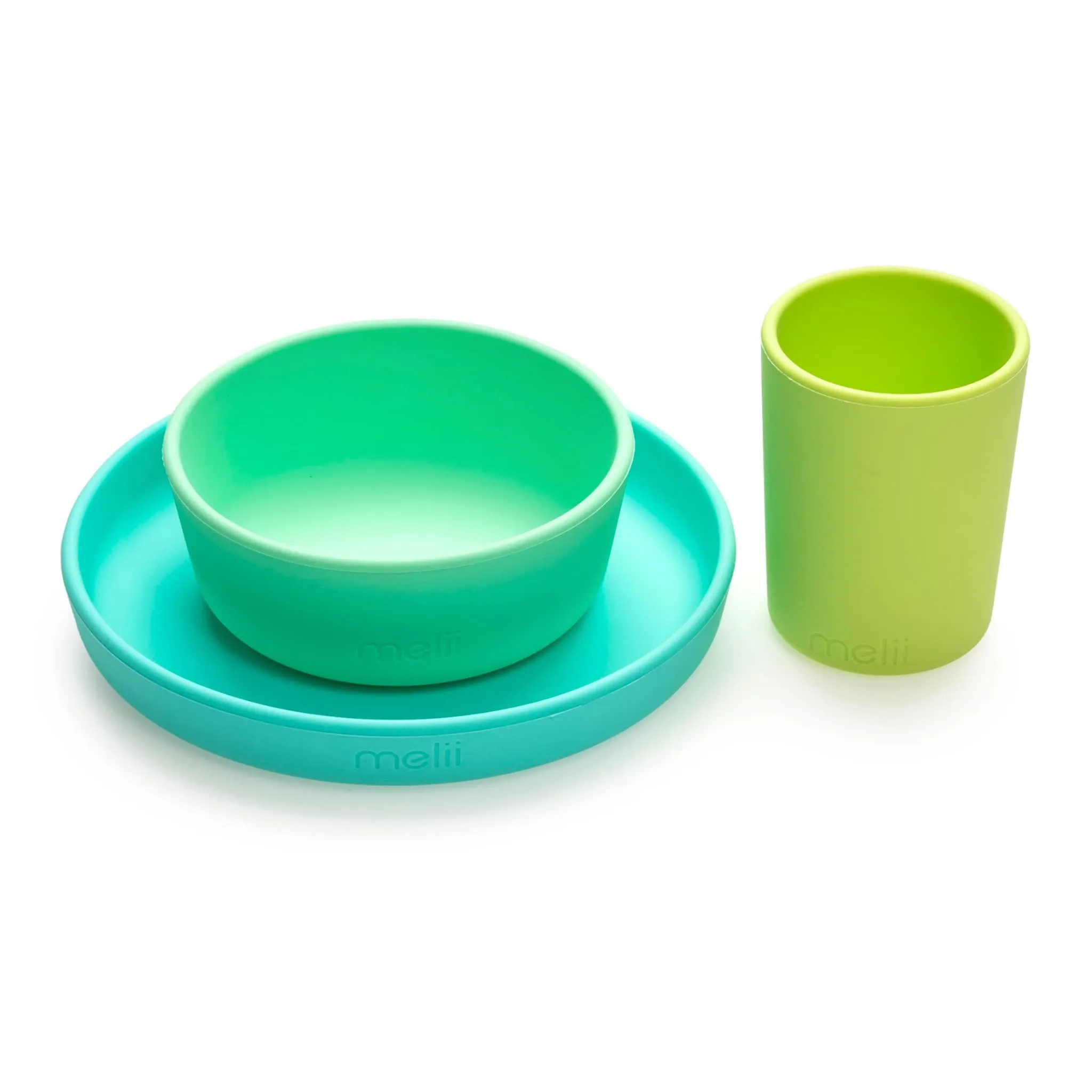 Melii Ensemble de Vaisselle en Silicone 3 Pièces - Bleu