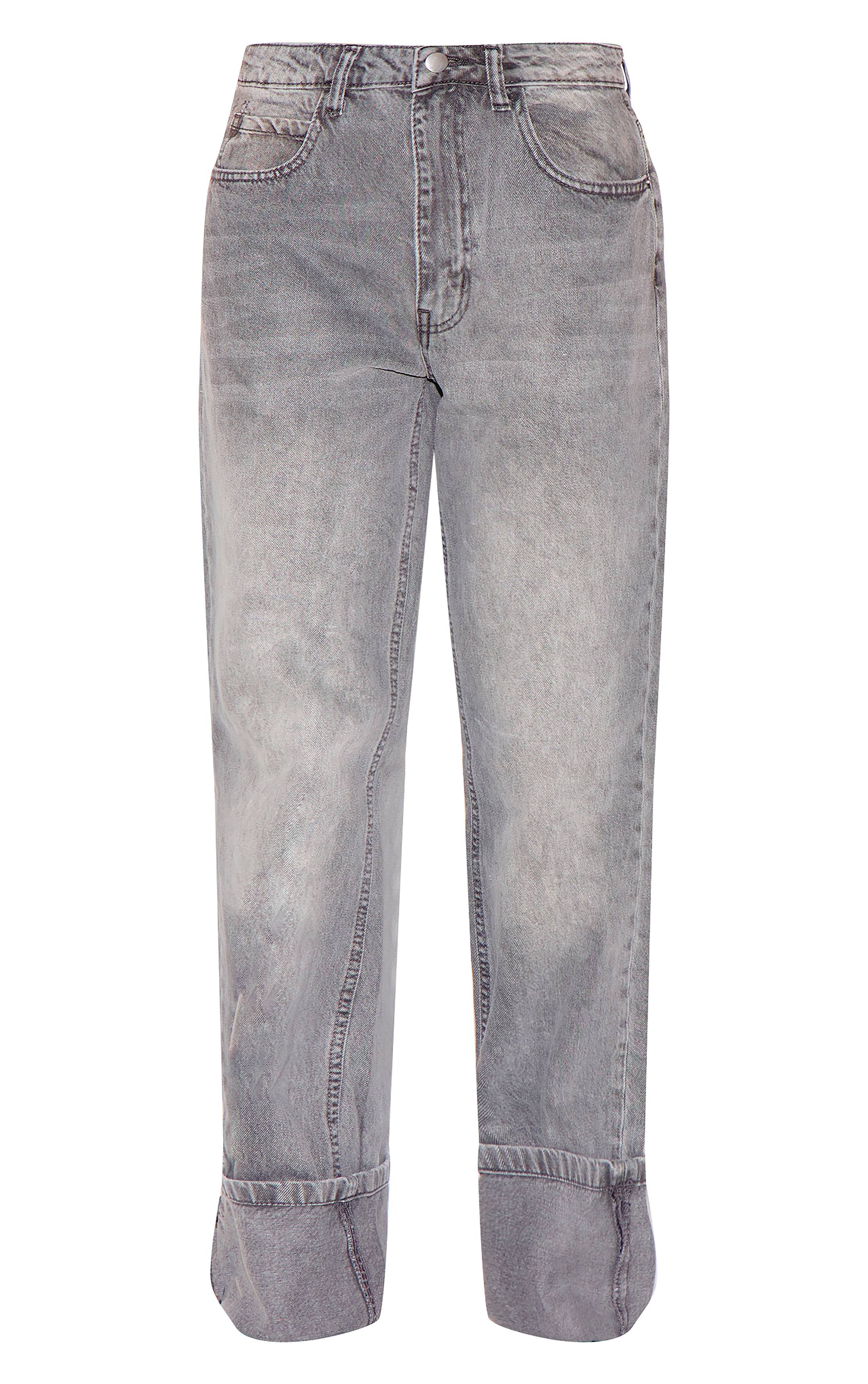 Gris Jean À Ourlet Retroussé