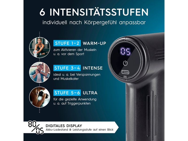 VITALmaxx Massage Pistole Mini-Gun 5-teilig Mini Massage-Gun