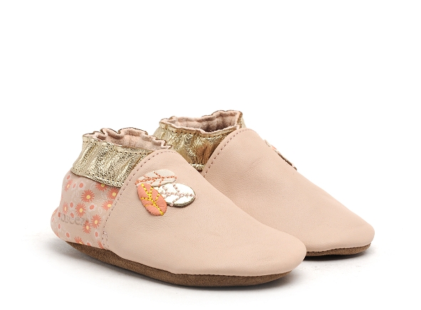 Robeez chaussons bebe leaf season rose