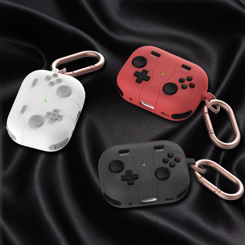 AirPods (3. Generation) Gummi Schutzhülle Retro Spielekonsole Abdeckung mit Karabinerhaken - Rot
