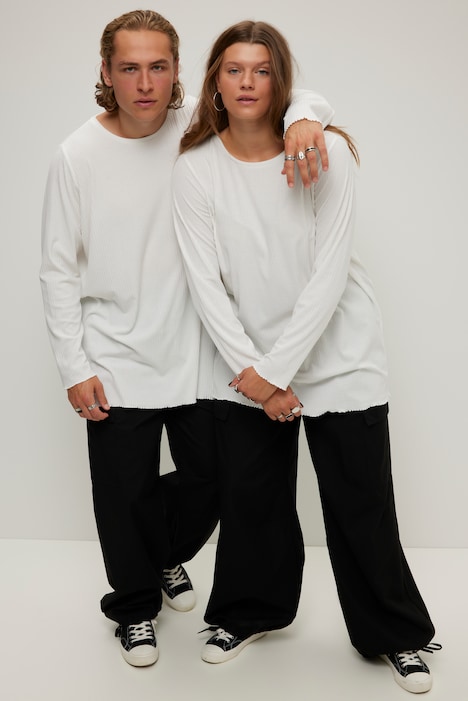 Longsleeve, Rippjersey, Rundhals, Langarm, Unisex