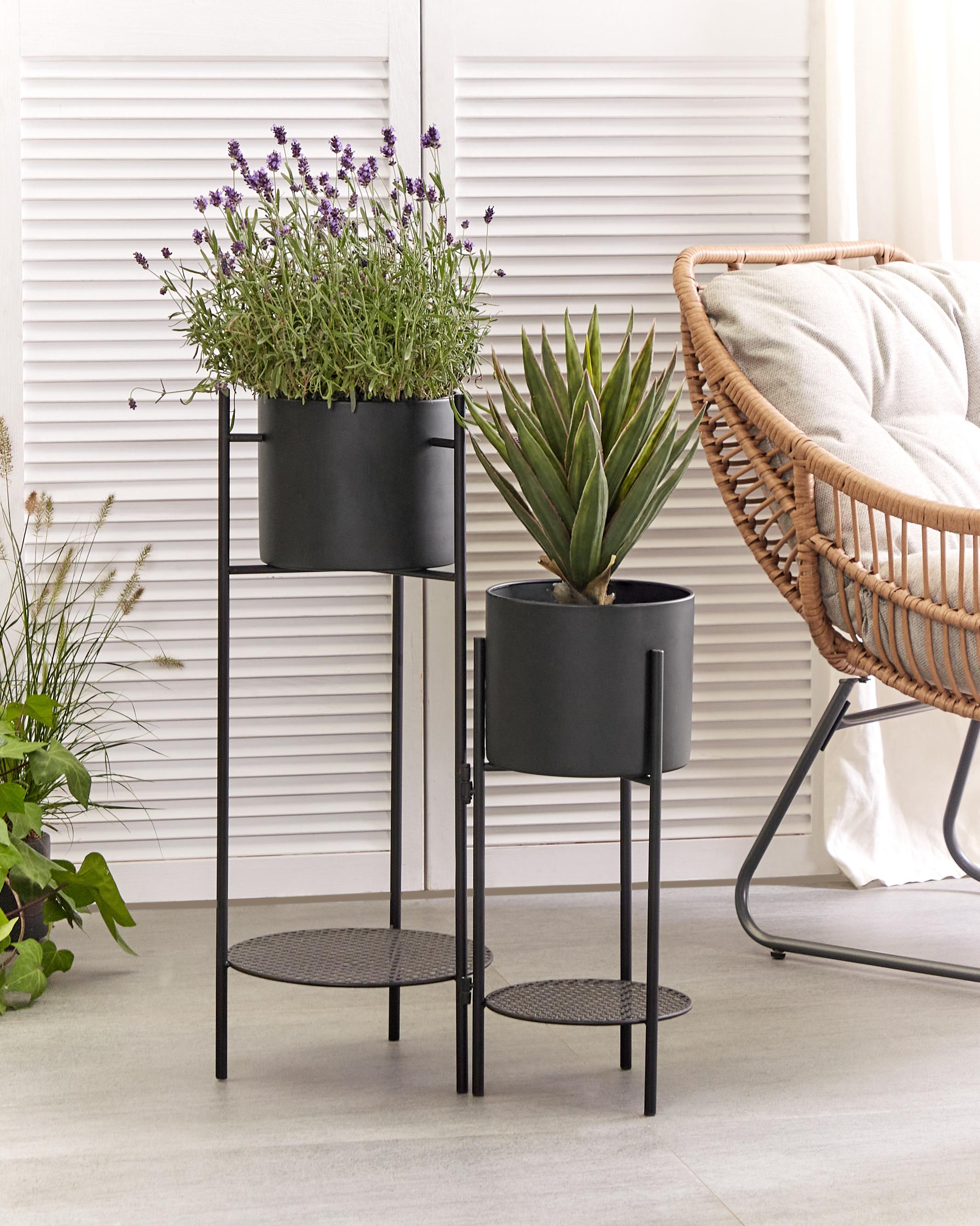 Plantenstandaard ULMUS Metaal 58 cm Zwart