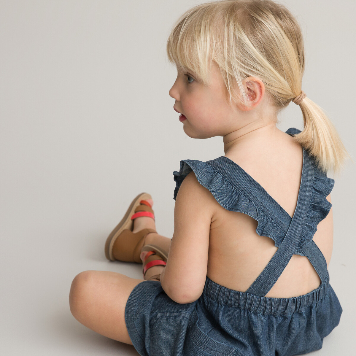 COLEÇÕES LA REDOUTE<br>Vestido avental em denim leve
