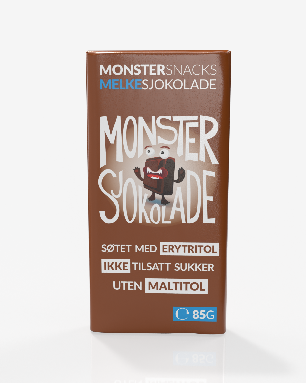 Monster Lavkarbo Belgisk Melkesjokolade – UTEN MALTITOL 3x85g