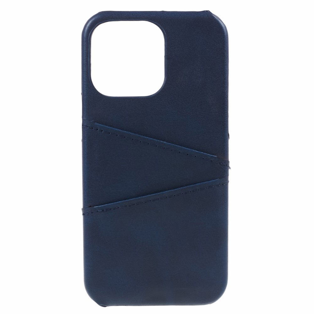 iPhone 15 Pro Max Leder Hülle Snap Case   Kartenfach - Dunkelblau