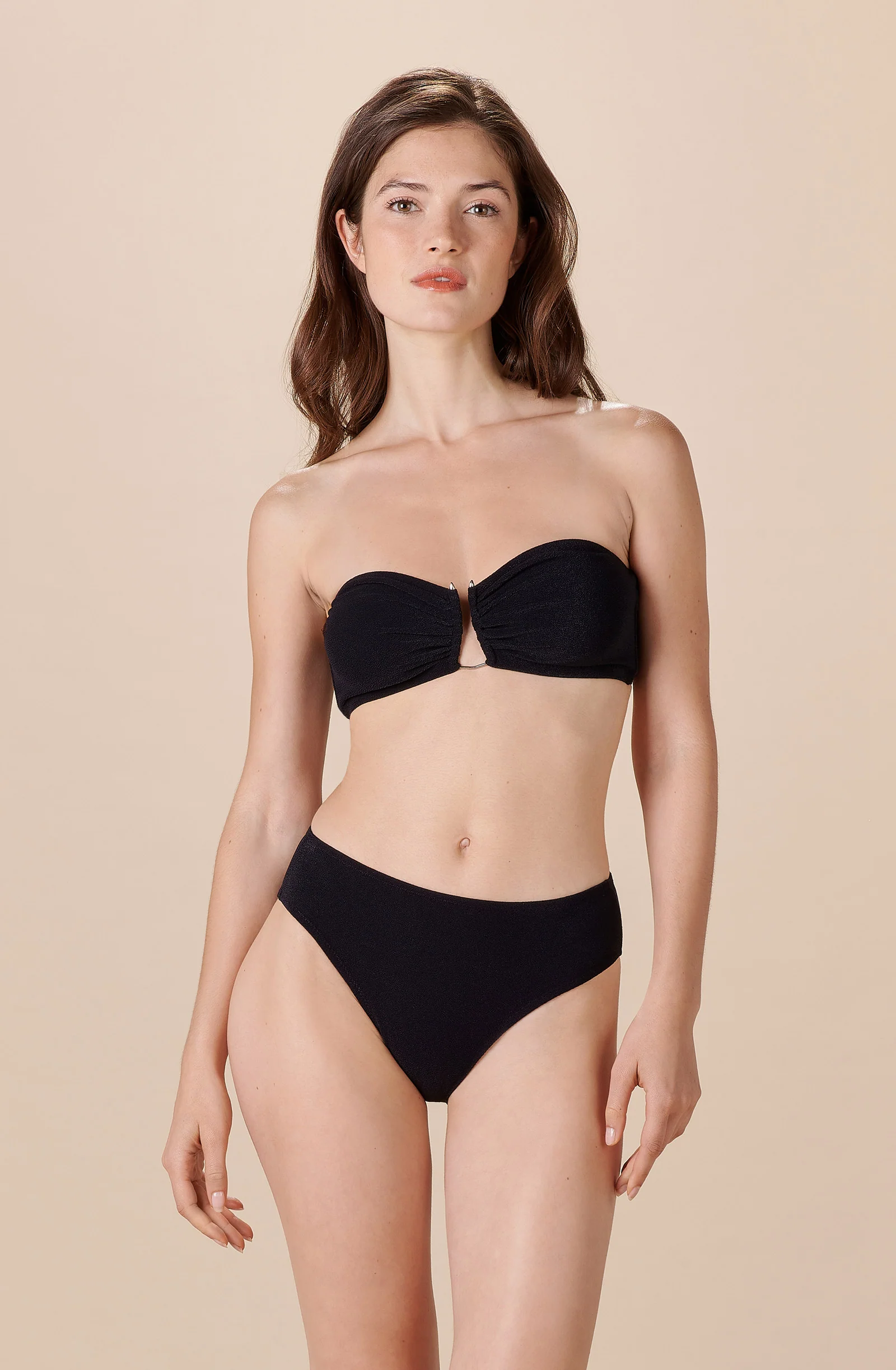 ceren Bas de maillot couvrant en éponge noir Noir
