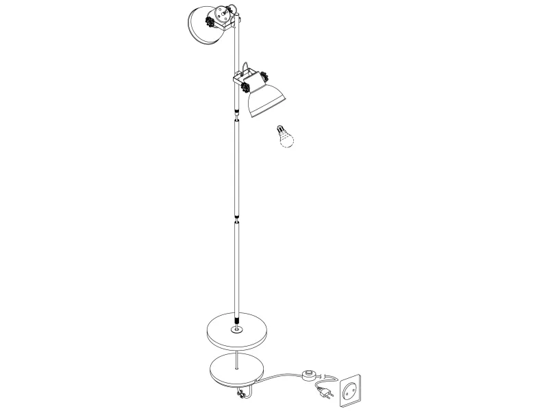 EGLO BARNSTAPLE GULV 2L H1580 ANTIK BRUN
