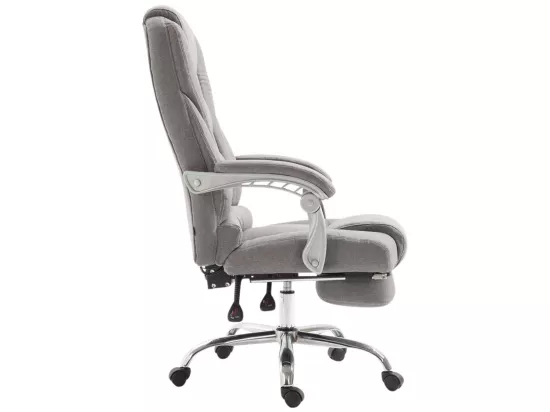 Chaise de bureau - Tissu & Métal chromé - Gris - Pacific