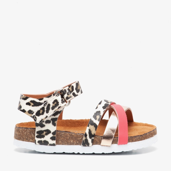 Blue Box meisjes sandalen roze met luipaardprint
