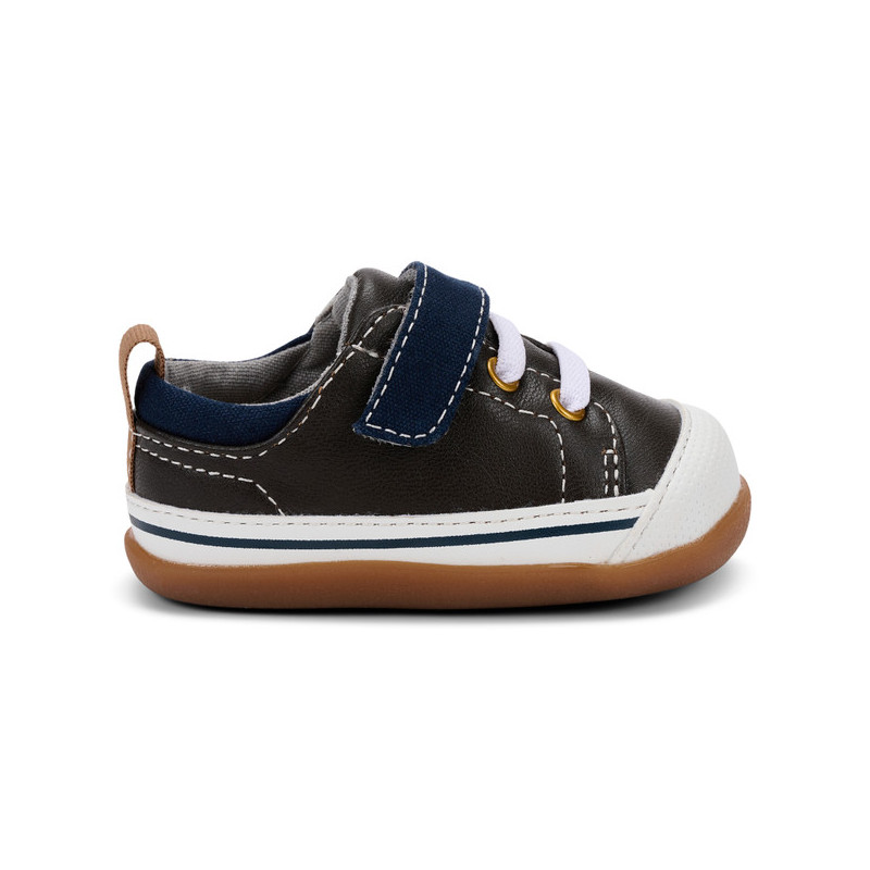 See Kai Run See Kai Run First Walker Stevie Brown Leather Blue