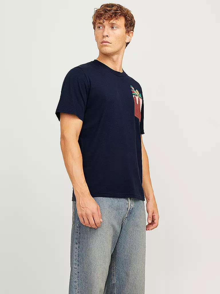 JACK & JONES T-Shirt JJXMAS dunkelblau