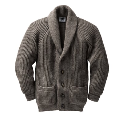Black Sheep Cardigan, Natur-Dunkel-Melange