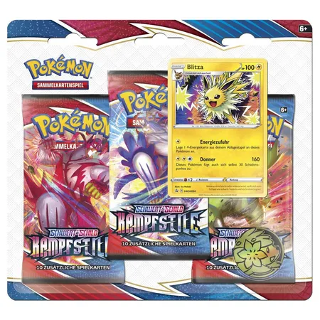 Pokemon Schwert & Schild: Kampfstile - 3 Booster Packs, sortiert