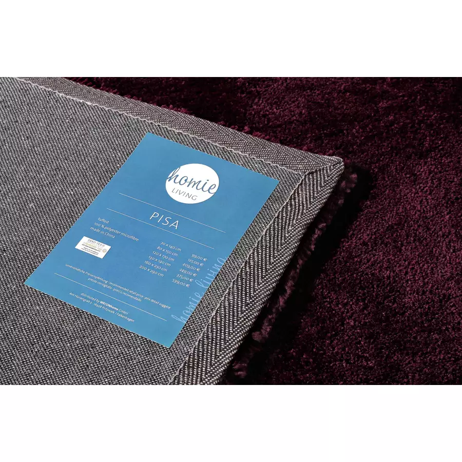 Homie Living Hochflorteppich Pisa bordeaux rot
