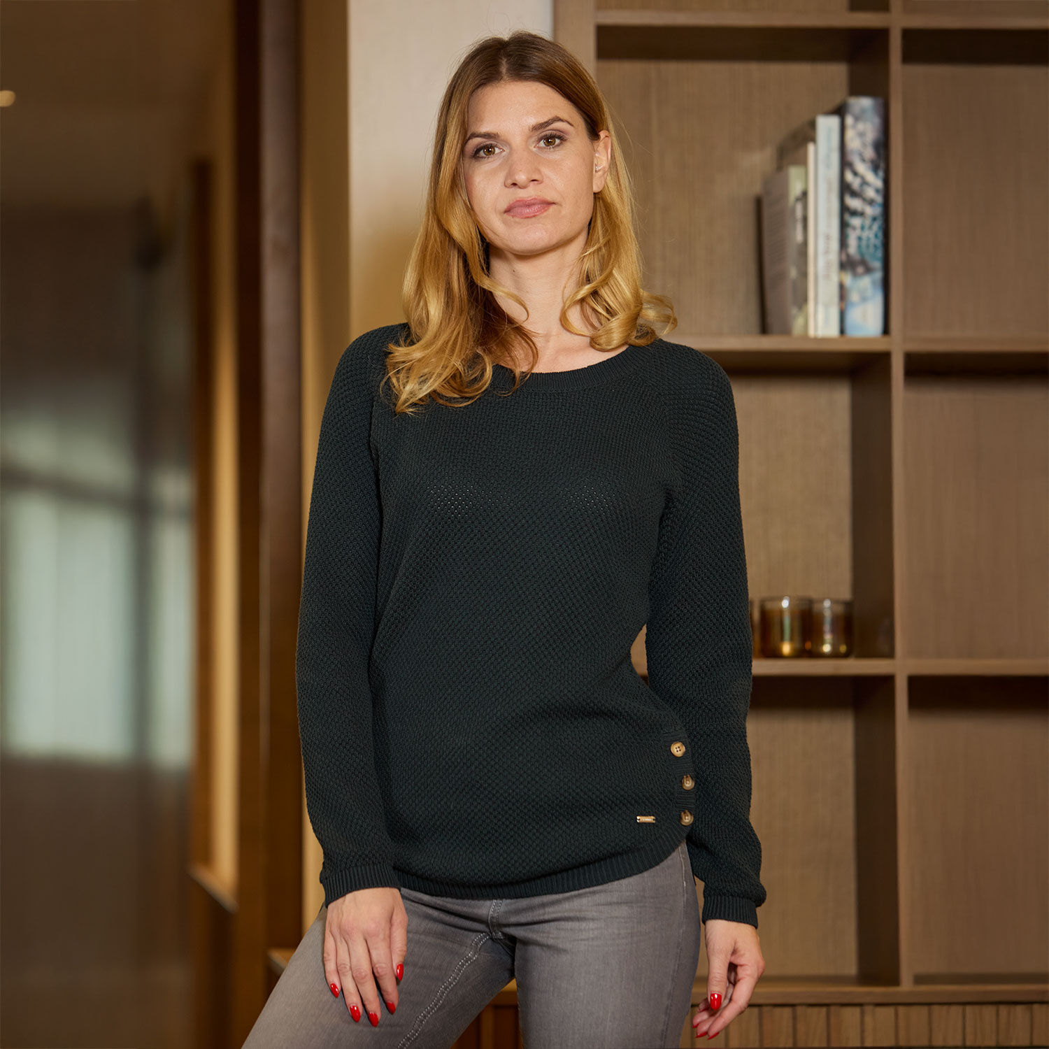 Damen Strickpullover mit Struktur