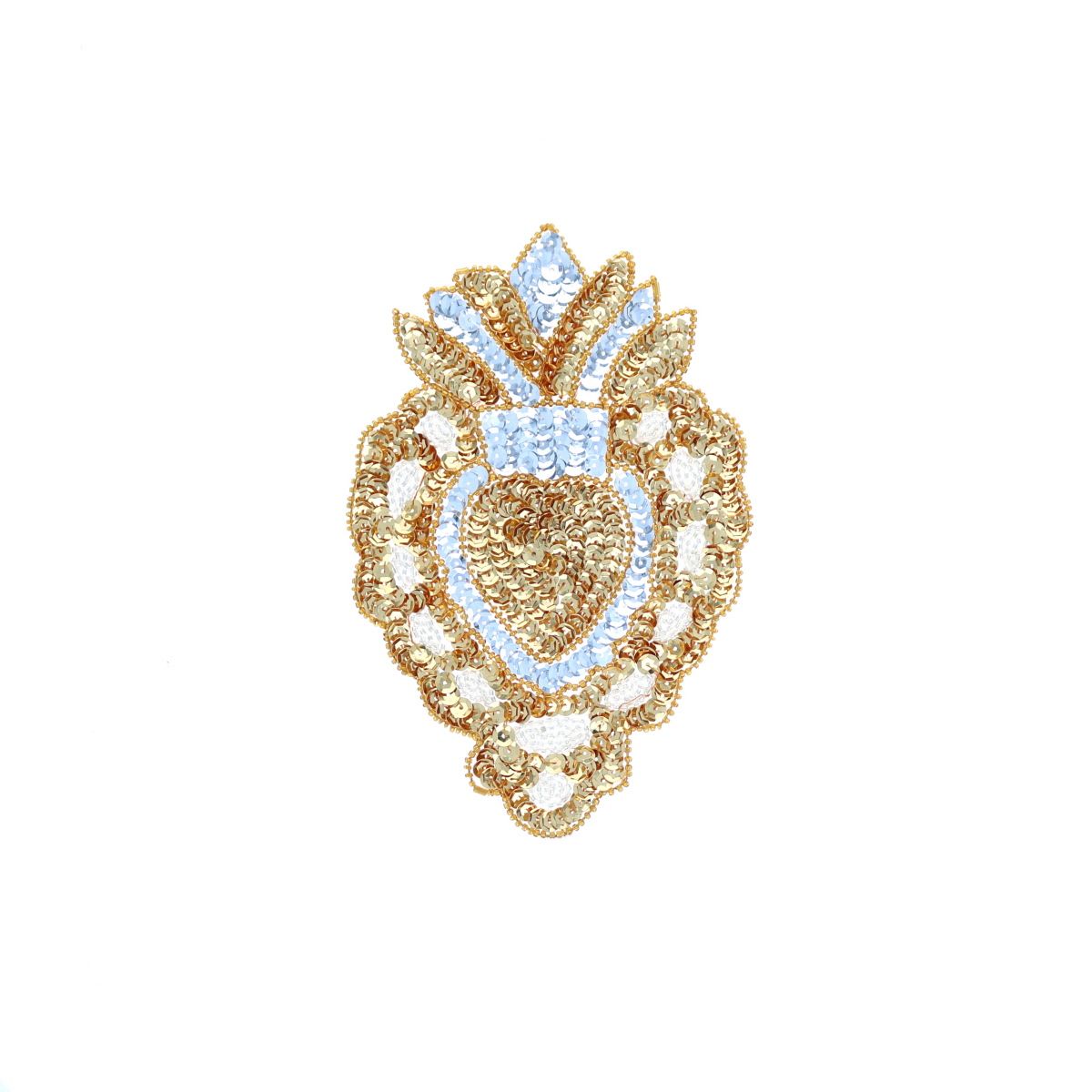 Ecusson coeur sequins dorés Esquipulas