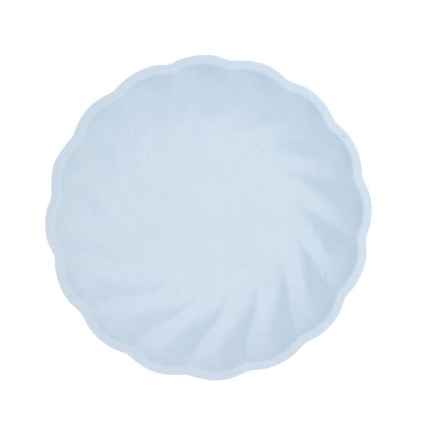 Lichtblauwe Borden Rond Swirl Pastel 18,8cm 6st