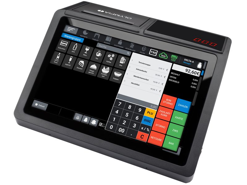Olympia Registrierkasse T110 Schwarz Registrierkasse mit 80 mm Thermodrucker